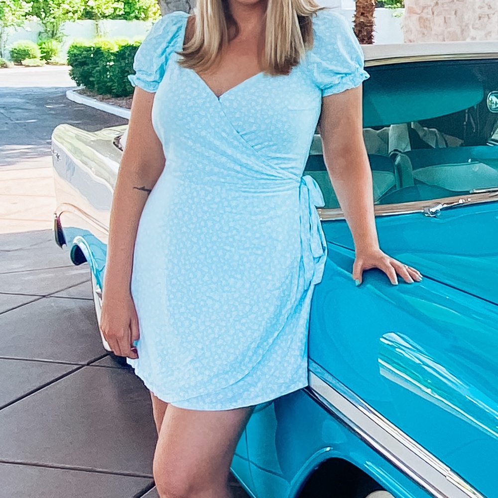 Teal floral Hollister dress